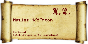 Matisz Márton névjegykártya
