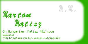 marton matisz business card